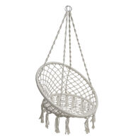 Cadeira Suspensa Plumaya Macram&eacute; Bege