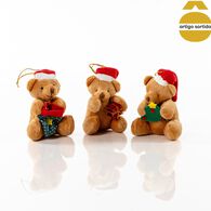 Pendurante em forma de urso com gorro 10x7cm