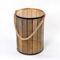 Lanterna de juta com pega 35x25cm,  Lanterna de juta com pega 35x25cm
