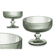 Taça de gelado riscas verde em vidro 31cl