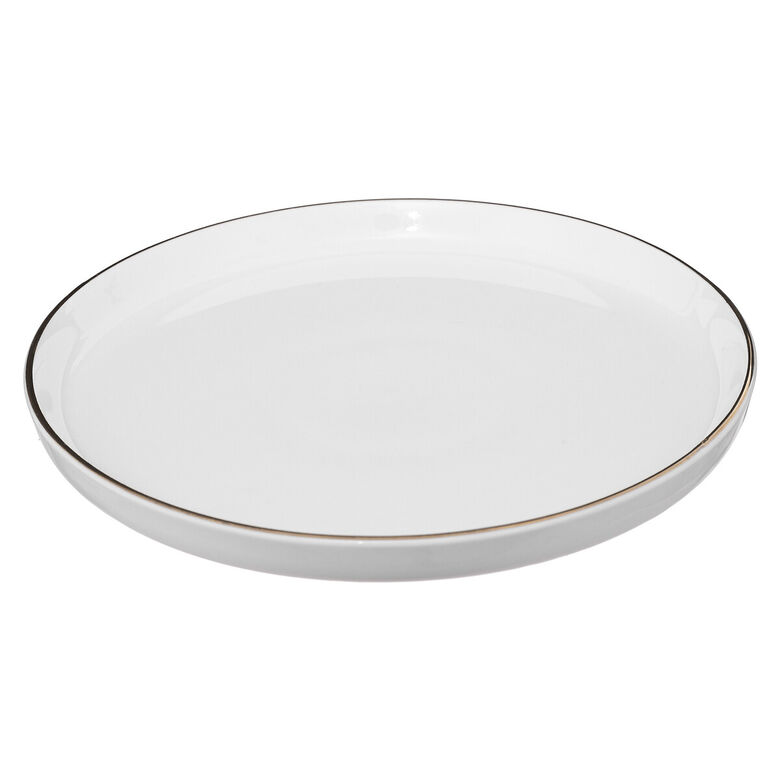 Prato De Sobremesa Sublima Cinza Claro Em Porcelana 20cm | | hôma