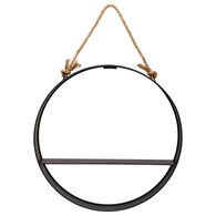 Prateleira redonda preta para pendurar em metal