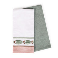 Conjunto de 2 panos de cozinha verde