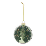 Bola de natal folhas verde 8cm