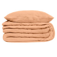 Capa de edred&atilde;o e 2 capas de almofada gaze rosa 220x240cm