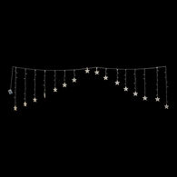 Cortina luminosa de natal com estrelas 136 leds