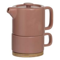 Bule com chávena terracota,  Bule com chávena terracota