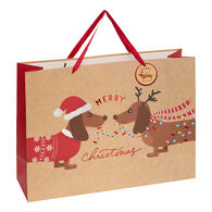 Saco oferta com c&atilde;esnatalicios 33x15x46cm