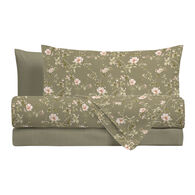 Jogo cama de casal e 2 capas de almofada PAULINE verde 220x240cm