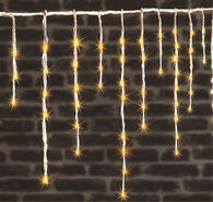 Cortina de natal efeito queda de neve branco quente 360 leds