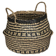 Cesto decorativo seagrass preto e branco