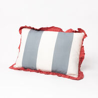 Almofada YUCATAN riscas com folhos rosa