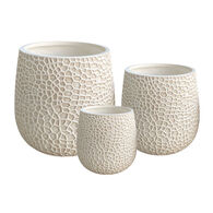 Vaso em fibra de argila bege 32cm