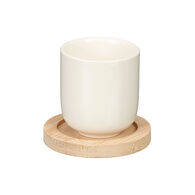 Conjunto De 4 Copos De Caf&eacute; Com Base Em Bambu