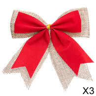 Conjunto de 3 laços vermelho e bege em juta