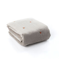 Edred&atilde;o AUTOMNE bordado veludo bege 220x240cm