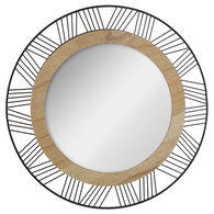 Espelho redondo decorativo ARCHI em metal e madeira 45cm,  Espelho redondo decorativo ARCHI em metal e madeira 45cm