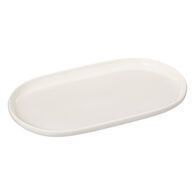 Prato oval NORA branca em porcelana 18x30cm