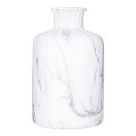 Jarra branca efeito mármore 17,5cm,  Jarra branca efeito mármore 17,5cm