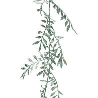 Grinalda folhas verde efeito brilho 180cm,  Grinalda folhas verde efeito brilho 180cm