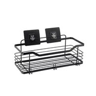 Prateleira wc preto em metal com adesivo