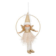Figura de fada rose com gorro suspensa 32cm