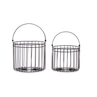 Cesto com pega preto em metal 35cm