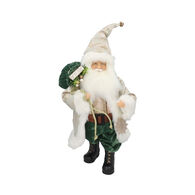 Pai natal verde com saco presente 45cm