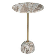 Mesa de apoio bege DOLCE RIVIERA em mármore 58cm,  Mesa de apoio bege DOLCE RIVIERA em mármore 58cm
