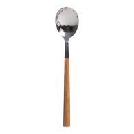 Colher de sobremesa LUNE em inox com cabo castanho,  Colher de sobremesa LUNE em inox com cabo castanho