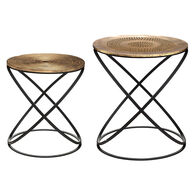 Mesa de apoio cobre étnica 38,5cm,  Mesa de apoio cobre étnica 38,5cm