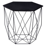 Mesa De Apoio Preta Em Metal 45.5X39.5X42Cm  