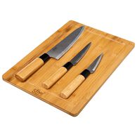 T&aacute;bua em bambu com 3 facas