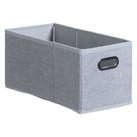 Caixa de arruma&ccedil;&atilde;o cinza com pegas 15x31cm