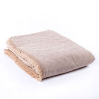 Colcha bege com franjas 220x240cm,  Colcha bege com franjas 220x240cm