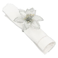 Conjunto 2 argolas poins&eacute;tia prateada para guardanapo