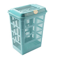 Cesto de roupa wc azul com tampa,  Cesto de roupa wc azul com tampa