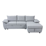 Sof&aacute; cama com chaise longue COLMAR cinza