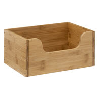 Caixa organizadora empilh&aacute;vel em bambu 15x31,5cm