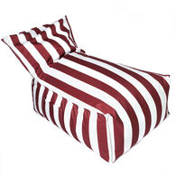 Pufe sof&aacute; imperme&aacute;vel riscas branco e bordeaux