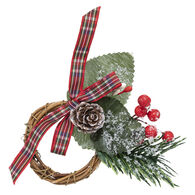 Conjunto de 2 argolas para guardanapo arranjo azevinho