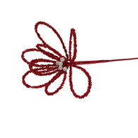 Haste flor com p&eacute;rolas 20cm