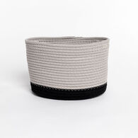 Cesto wc bege em algodão 28x22cm