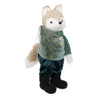 Figura Raposa Com Pinheiro Verde 41cm,  Figura Raposa Com Pinheiro Verde 41cm