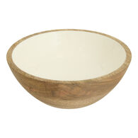 Tigela INAYA branco em madeira mango 19cm