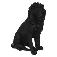 Estátua leão preto 43x24x51,5cm,  Estátua leão preto 43x24x51,5cm