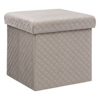 Pufe MIXMODUL em veludo linho bege 31x31cm