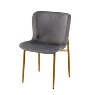 Cadeira GIO cinza em veludo com pernas de metal
