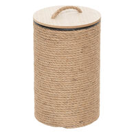 Cesto com tampa bege 48x36cm