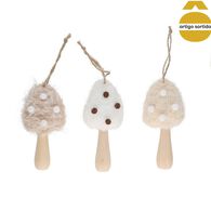 Pendurante cogumelo bouclé 11cm